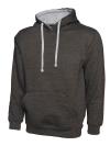 UC507 Contrast Hooded Sweatshirt Charcoal / Heather Grey colour image